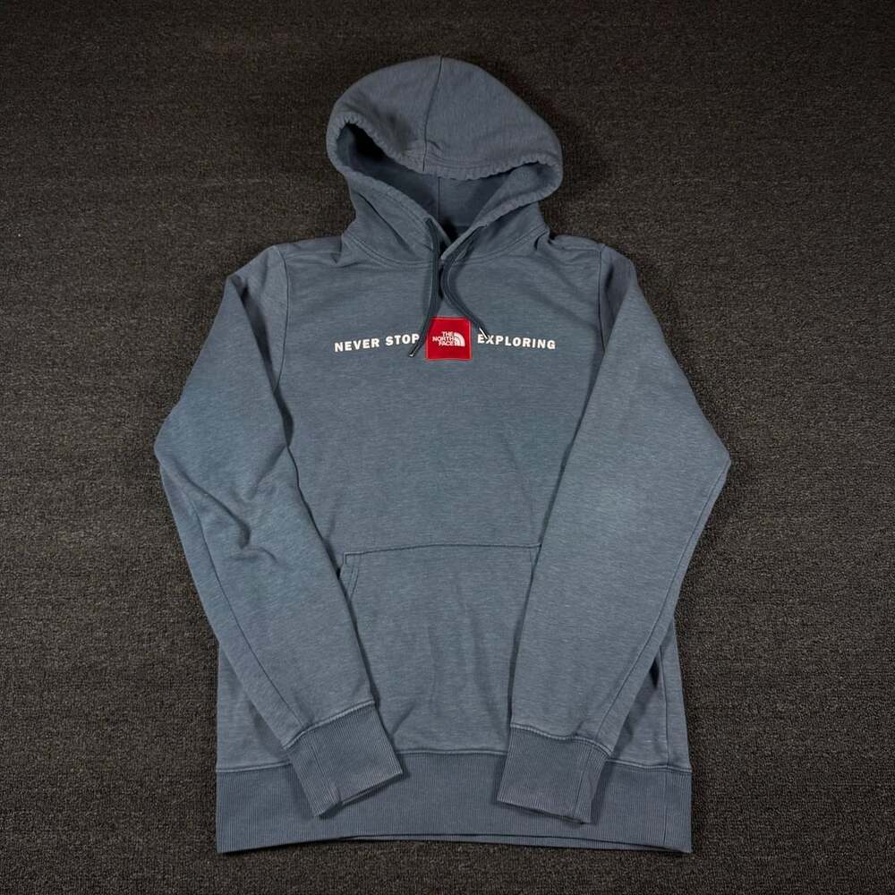The North Face Never Stop Exploring Hoodie Mens Medium Pullover Red Patch